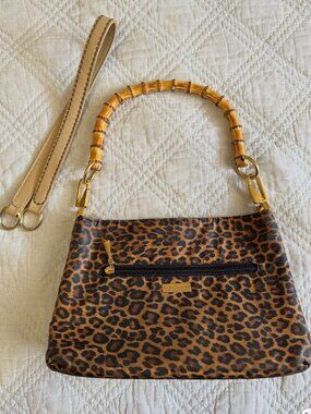 Plinio Visona Leopard Bamboo Bag